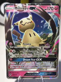 Pokemon Sun & Moon Lost Thunder 2018 Mimikyu GX 149/214 Holo Near Mint - Image 1