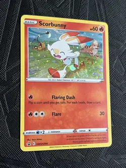 Pokemon TCG *Galaxy Swirl* Scorbunny SWSH244 Cosmos Holo Promo (English) - NM - Image 4