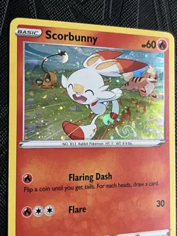 Pokemon TCG *Galaxy Swirl* Scorbunny SWSH244 Cosmos Holo Promo (English) - NM - Image 5