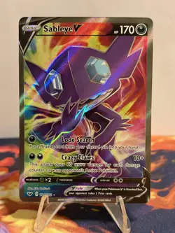 Pokemon TCG Sableye V (Full Art) 194/202 Swsh01: Sword & Shield Holo NM 2020 - Image 1