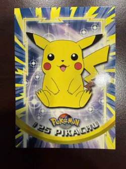 Pikachu #25 Pokemon 1999 Topps TV Animation Edition Blue Logo - Image 1