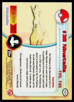 Ninetales #38 Pokemon TOPPS Series 1 TV Animation Black Label - Image 2