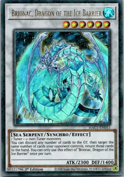 Yugioh Brionac, Dragon of the Ice Barrier (Duel Terminal) HAC1-EN051 1st Edition - Image 1
