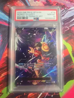 25 ONE PIECE OP13 CARRYING ON HIS WILL OP09-119 MONKEY D LUFFY PSA 10 SP ALT ART - Image 1
