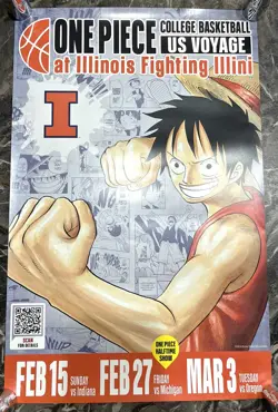 Monkey.D.Luffy One Piece P055 College Basketball US Voyage Card Illini NR - Image 4