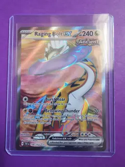 Pokemon TCG Raging Bolt EX Full Art Ultra Rare Holo Card 196/162 - Image 1