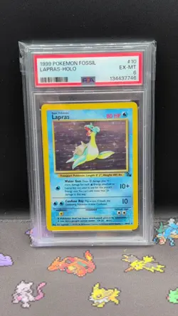 Lapras Holo - 10/62 - Fossil Vintage WOTC Pokemon Card - PSA 6 - Image 1