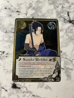 Naruto CCG TCG N-668 Sasuke Uchiha Finishing Blow Super RARE Card - Gold Foil - Image 1