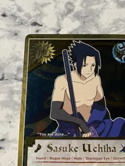 Naruto CCG TCG N-668 Sasuke Uchiha Finishing Blow Super RARE Card - Gold Foil - Image 3