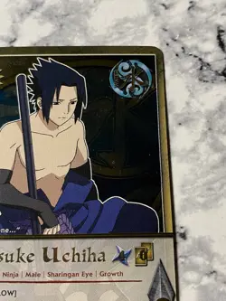 Naruto CCG TCG N-668 Sasuke Uchiha Finishing Blow Super RARE Card - Gold Foil - Image 4