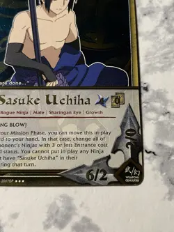 Naruto CCG TCG N-668 Sasuke Uchiha Finishing Blow Super RARE Card - Gold Foil - Image 5