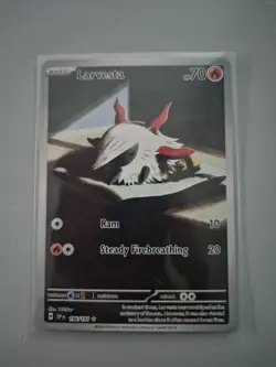Pokemon TCG Larvesta Surging Sparks 196/191 Illustration Rare Card NM Condition - Image 1