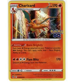 POKEMON CHARIZARD #010/078 RARE HOLOFOIL NM POKEMON GO CARD - Image 1