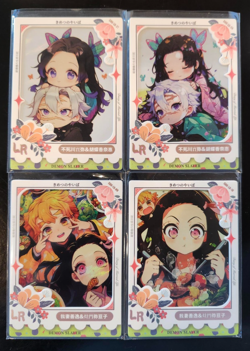 4 Cards Demon Slayer CCG LR SNK-LR Shinobu/Sanemi/Nezuko/Zenitsu Card Lot - Image 1