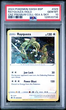 2024 POKEMON SWSH BLACK STAR PROMO #029 RAYQUAZA-HOLO PSA 10 - Image 1