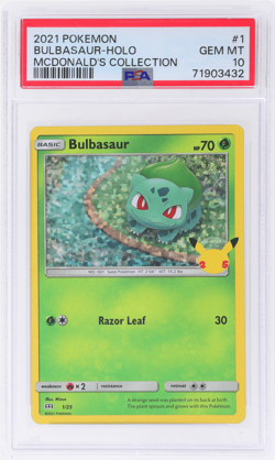 2021 Pokemon Mcdonald's Collection Bulbasaur Holo #1 PSA 10 - Image 1