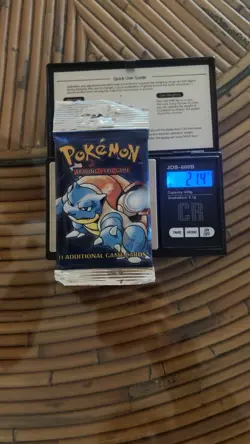 1999 Pokemon unopened blastoise Booster Pack Base Set Heavy 21.4 - Image 1