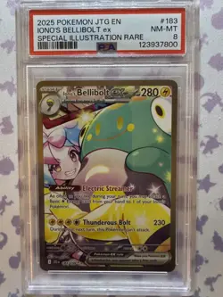 Pokemon Iono's Bellibolt ex 183/159 Sv09: Journey Together PSA 8 - Image 1