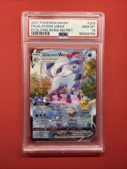 2021 POKEMON SWORD & SHIELD EVOLVING SKIES SECRET FULL ART/GLACEON VMAX PSA 10 - Image 1