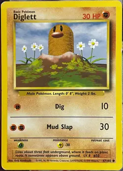 Diglett - 47/102 - Base Set Pokemon 1999 - Image 1