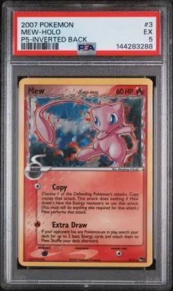 2007 POKEMON POP SERIES 5 #3 MEW-HOLO P5-INVERTED BACK PSA 5 - Image 1