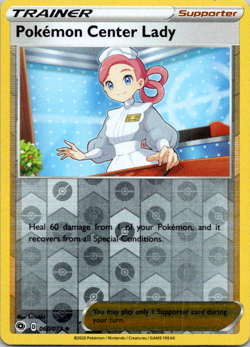 Pokemon Center Lady Reverse Holo Trainer 060/073 Champions Path NM - Image 1