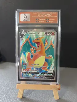 2022 Pokemon Sword And Shield Charizard V 153/172 Brilliant Stars Full Art MT 9 - Image 1