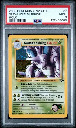 2000 POKEMON GYM CHALLENGE HOLO #7 GIOVANNI'S NIDOKING PSA 9 - Image 1