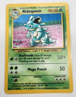 Pokemon Nidoqueen 7/64 Jungle Holo Error No Set Symbol HP/DMG - Image 1