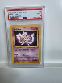 Mewtwo #3 PSA 9 NM-MT 1999 Black Star MOVIE PROMO Pokemon WB First Movie - Image 1