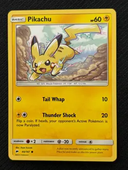 Pikachu 40/146 Burning Shadows Non-Holo ~ Pikachu Gallery - Pokemon TCG - Image 1