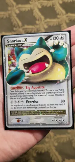 Pokemon Snorlax LV.X 111/111 Ultra Rare Holo Rising Rivals Level Up Card - Image 1