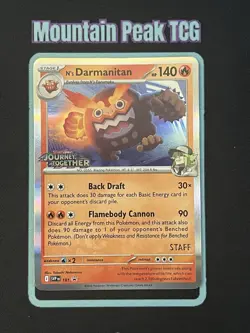NM N's Darmanitan - SVP 181 STAFF Prerelease Promo - Pokemon Card - Image 1