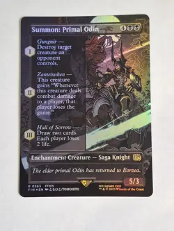 MTG Final Fantasy Summon: Primal Odin (Borderless) Foil #365 Rare - Image 2