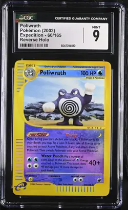 CGC 9 MINT Poliwrath 2002 Expedition 60/165 Reverse Holo Pokemon Card psa - Image 1