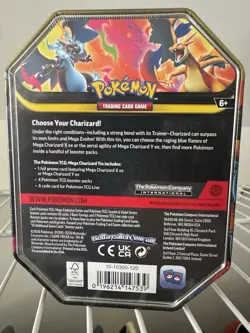 Pokemon Mega Charizard ex Factory Sealed Tin Box - Charizard X - 4 Booster Packs - Image 3