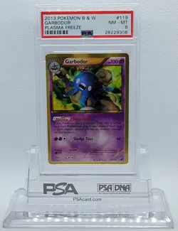 POKEMON PLASMA FREEZE GARBODOR #119 SECRET RARE HOLO FOIL CARD PSA 8 NM-MT #* - Image 1