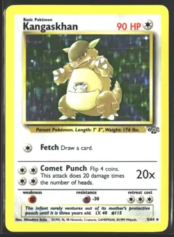 1999 Pokemon Kangaskhan 5/64 Holo Rare Jungle Card VG EX - Image 1