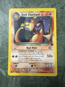 🔥 Dark Charizard 4/82 Unlimited Holo Rare SWIRL 🌀 MP | Pokemon TCG Team Rocket - Image 4