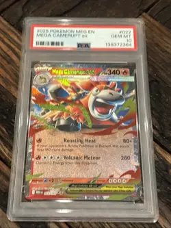2025 POKEMON MEG EN-MEGA EVOLUTION #022 MEGA CAMERUPT EX PSA 10 - Image 1