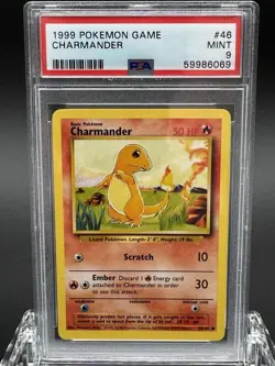 1999 POKEMON BASE SET UNLIMITED #46 CHARMANDER PSA 9 - Image 1