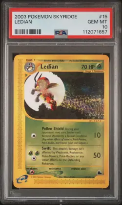 2003 POKEMON SKYRIDGE #15 LEDIAN PSA 10 - Image 1