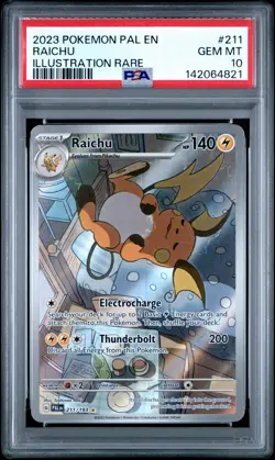 2023 POKEMON PAL EN-PALDEA EVOLVED ILLUSTRATION RARE #211 RAICHU PSA 10 - Image 1