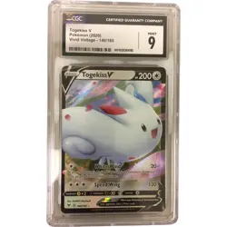 2020 Pokemon Togekiss V 140/185 Swsh04: Vivid Voltage Holo CGC 9 Mint Graded - Image 1