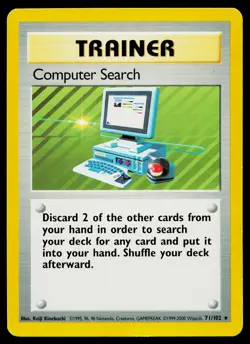 Computer Search 71/102 Rare Base Set Unlimited Pokemon Lightly Played - Image 1