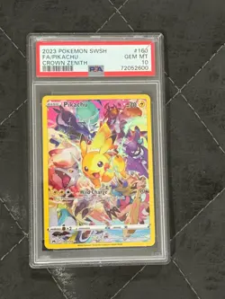 Minor Crack PSA 10 Gem Mint 2023 Pokemon Crown Zenith Pikachu Full Art #160/159 - Image 1