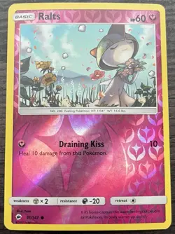 Ralts 91/147 Pokemon TCG Sun & Moon Burning Shadows Reverse Holo MP - Image 1
