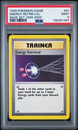 1999 POKEMON BASE SET 1999-2000 “4TH PRINT” #81 ENERGY RETRIEVAL PSA 9 - Image 1