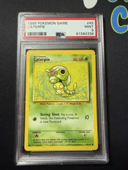1999 Pokemon Base Set Caterpie 45/102 PSA 9 - Image 1