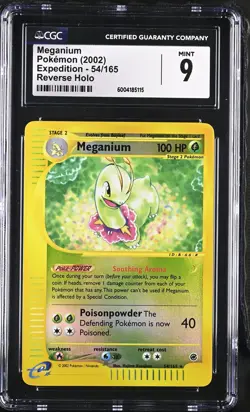 CGC 9 MINT Meganium 2002 Expedition 54/165 Reverse Holo Pokemon Card psa - Image 1